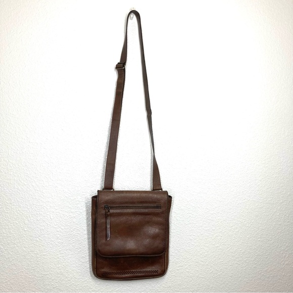 VELEZ Leather Colombia Messenger crossbody Bag Vintage Brown 8x10" - Picture 2 of 16